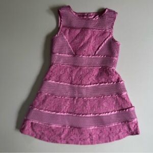 Vintage Sears Girls Pink Party Dress 6X Lace Satin